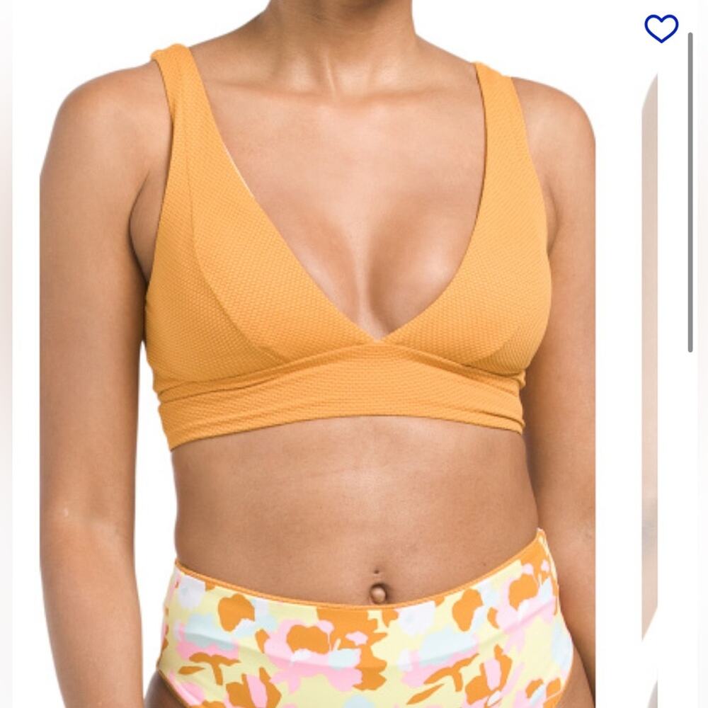 Maaji Mustard Yellow Textured Bikini Top with Pastel Camouflage Bottoms